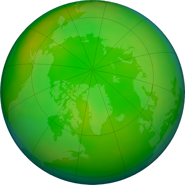 Arctic ozone map for June 2023